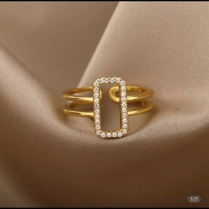 Gold zircon Adjustable Ring